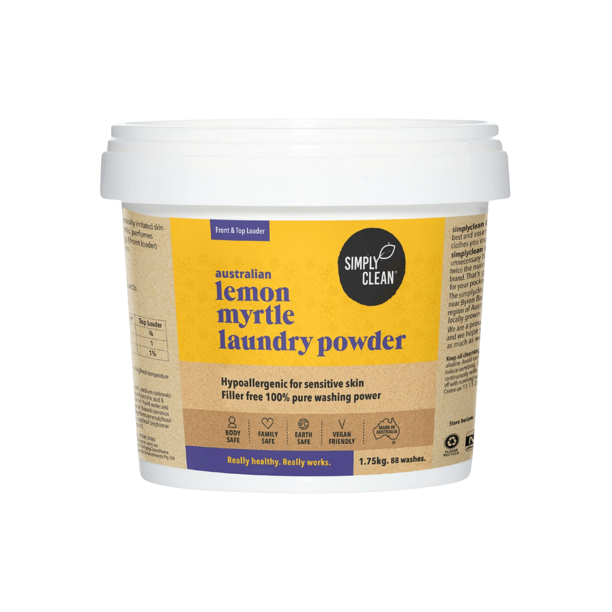 Lemon Myrtle Laundry Powder - 88 Washes - 1.75kg